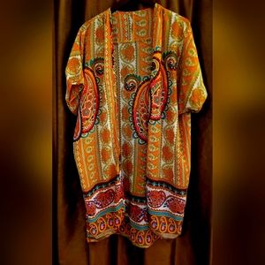 Paisley Patterned Womens Long Sheer Tunic One Size